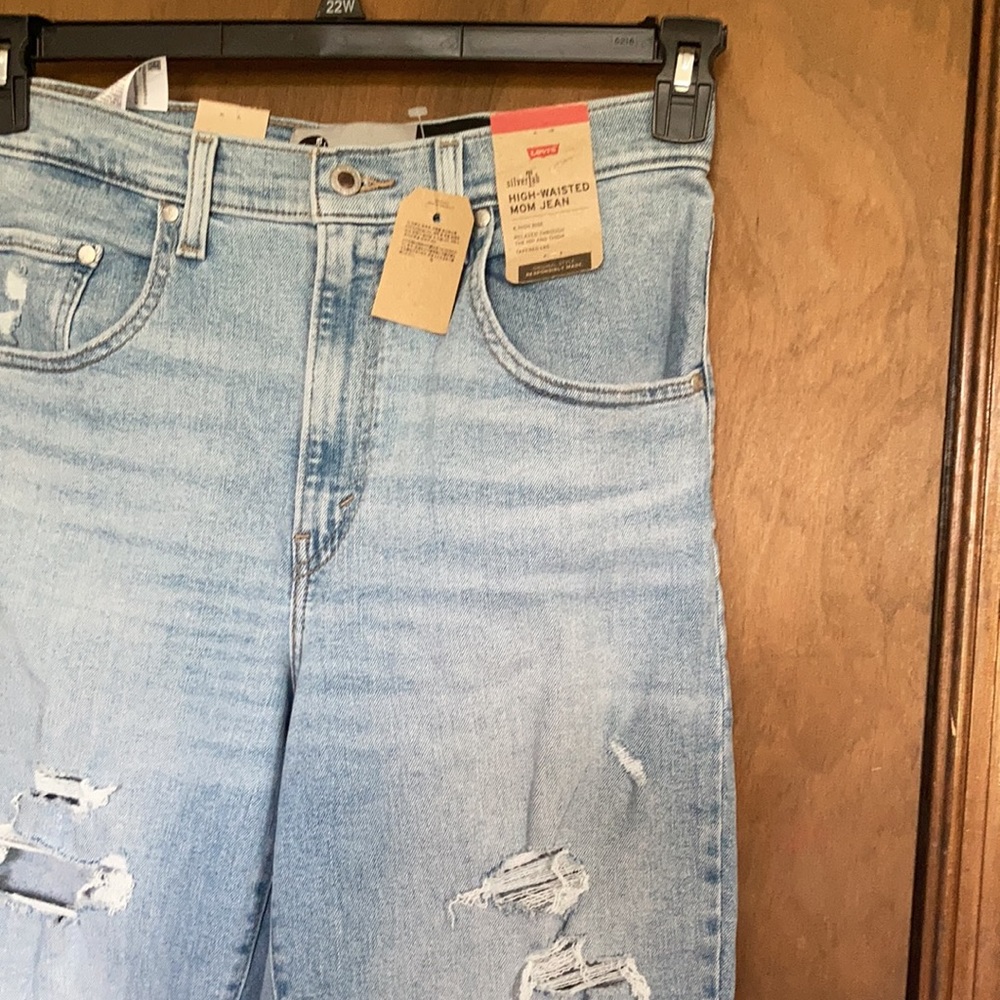 Levi’s silver tab high waisted mom jean distressed retro denim 27 X 27 - Picture 8 of 17